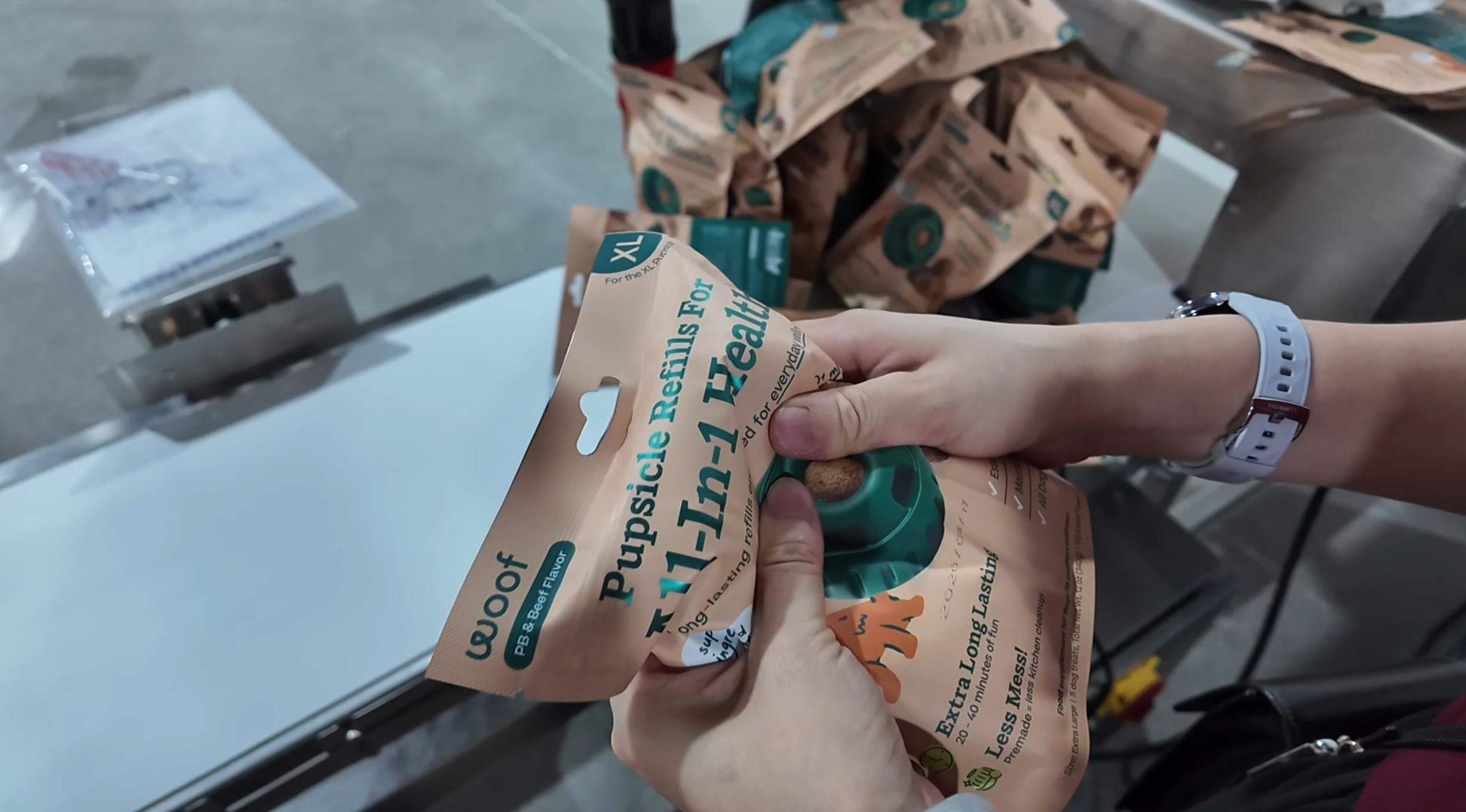 Pet Snack Ball Packaging Solution | 8-Station Premade Bag Packaging Machine